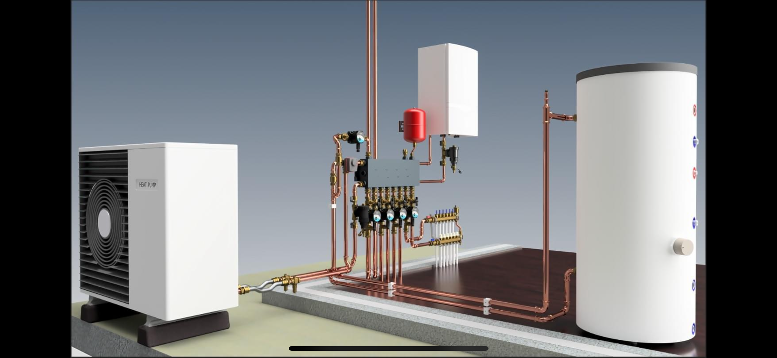 Visual impression of a heating system design